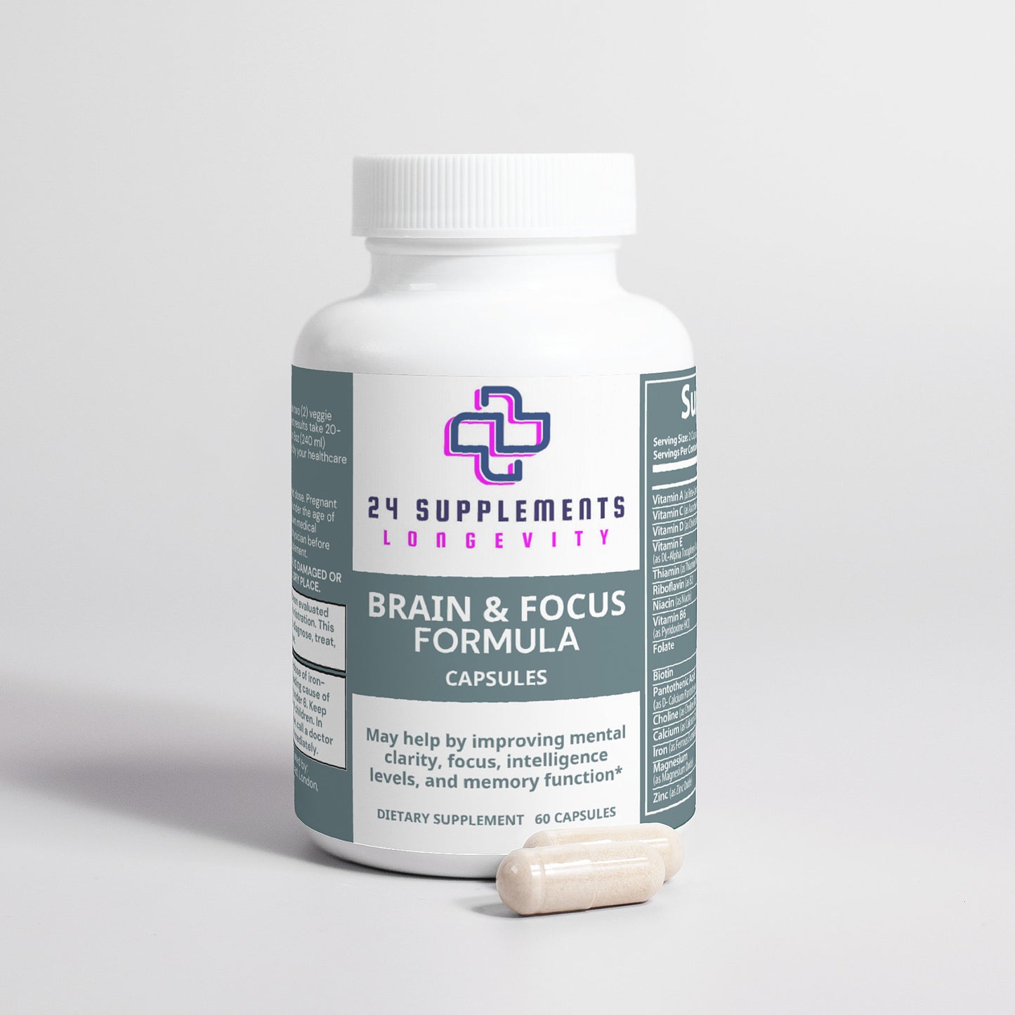 Brain & Focus Formula with DMAE, DHA & GABA | Advanced Neuroactivity Support