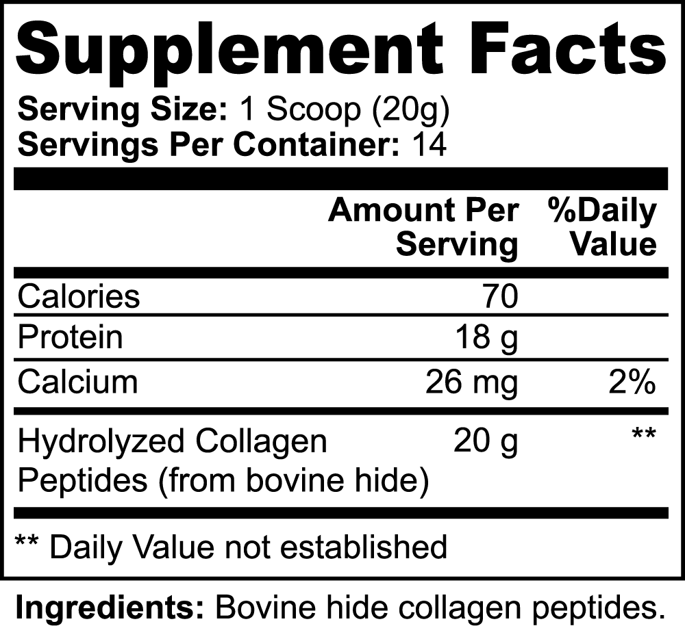 Grass-Fed Hydrolyzed Collagen Peptides – Bone, Joint & Skin Support