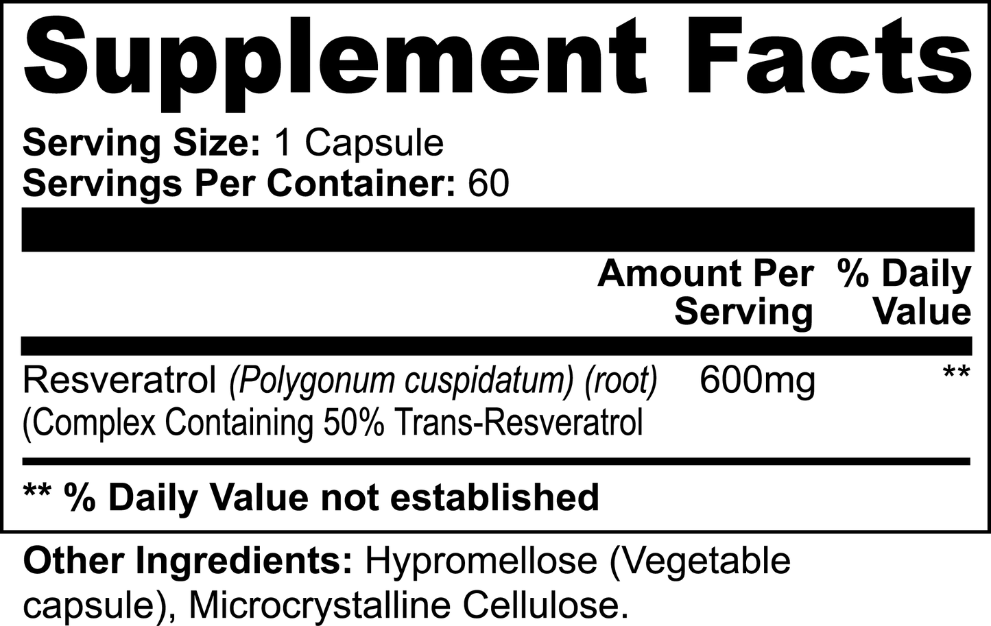 Resveratrol 50% 600mg - Antioxidant for Heart Health