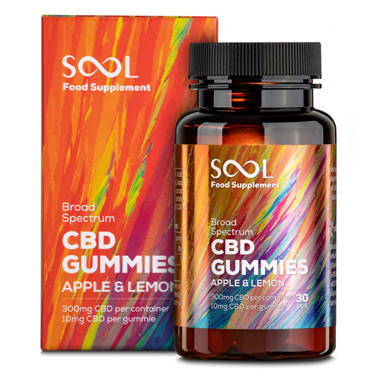 Broad Spectrum CBD Gummies 10mg - Apple & Lemon, THC-Free.