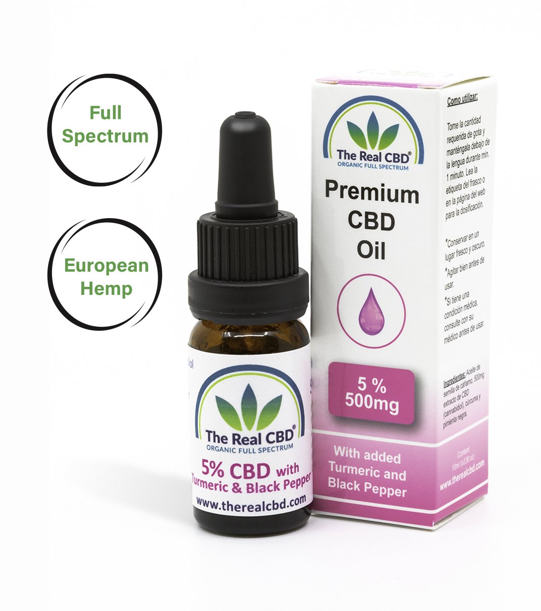 5% CBD Oil with Turmeric and Black Pepper.