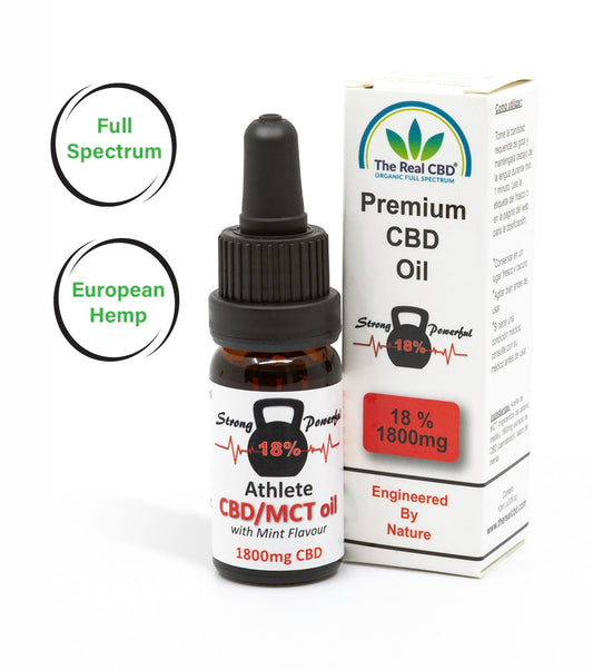 Athlete MCT/CBD Oil 18% (Mint Flavor).