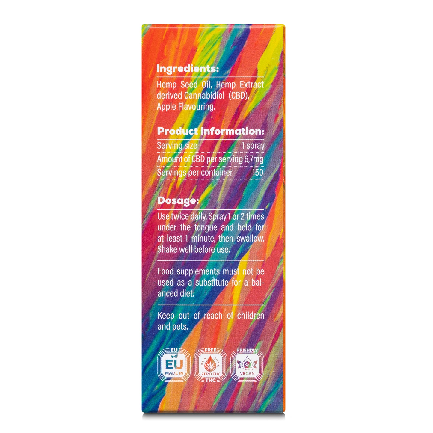 Broad Spectrum CBD Spray – 10% (Apple Flavor).