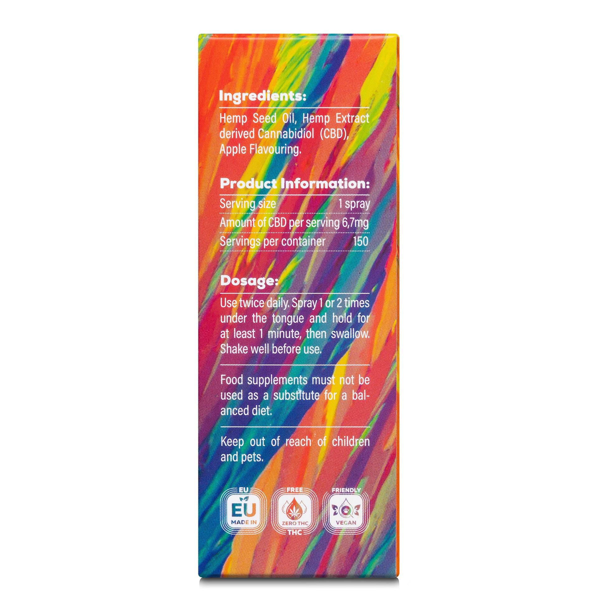 Broad Spectrum CBD Spray – 10% (Apple Flavor).