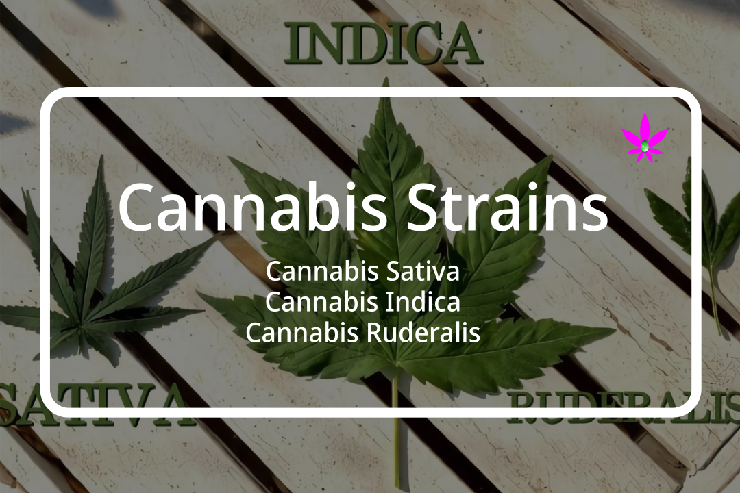 Comparison of Cannabis Sativa, Indica, and Ruderalis plants showing distinct leaf structures and growth patterns.