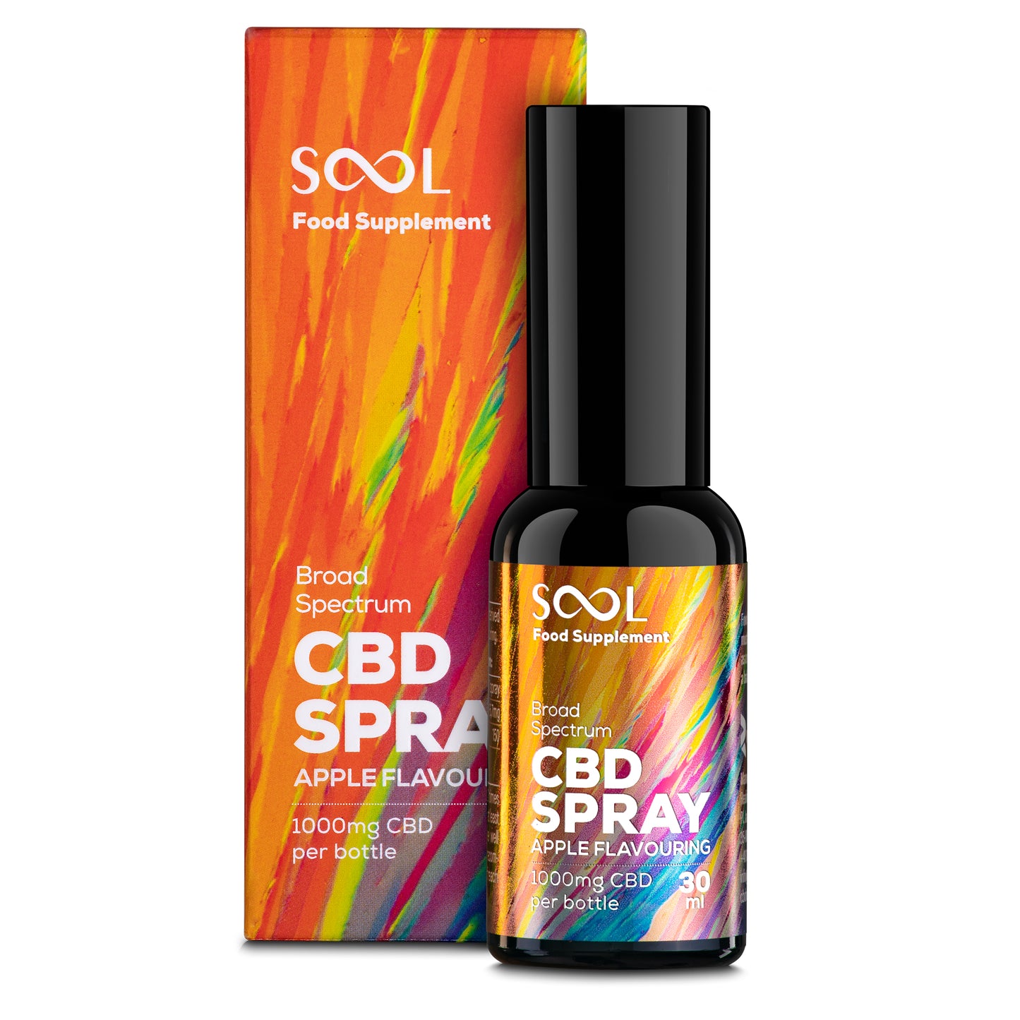 Broad Spectrum CBD Spray 1000mg Apple Flavor | Swiss-made CBD spray for wellness at 24Supplements.