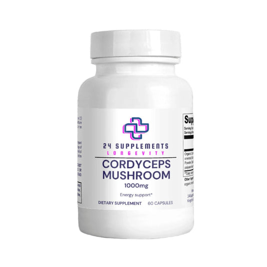 Cordyceps Mushroom Capsules – 1000mg | Energy & Immune Support | 24Supplements