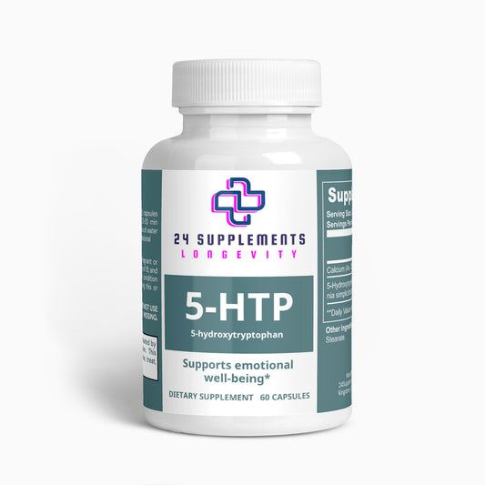 5-HTP Natural Serotonin Support Supplement | 60 Capsules | 24Supplements
