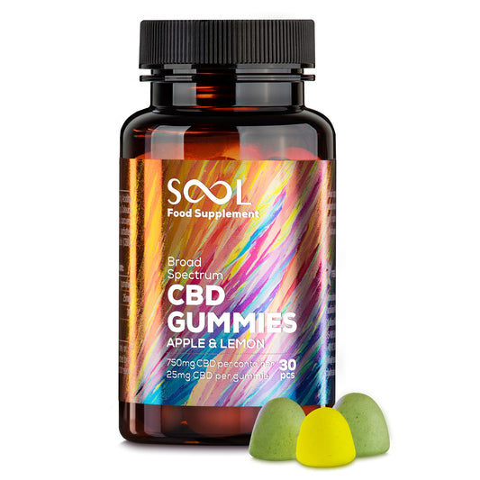 Broad Spectrum CBD Gummies 750mg | Swiss-made THC-free CBD gummies for daily wellness at 24Supplements.