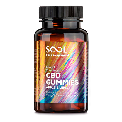 Broad Spectrum CBD Gummies 750mg | Swiss-made THC-free CBD gummies for daily wellness at 24Supplements.