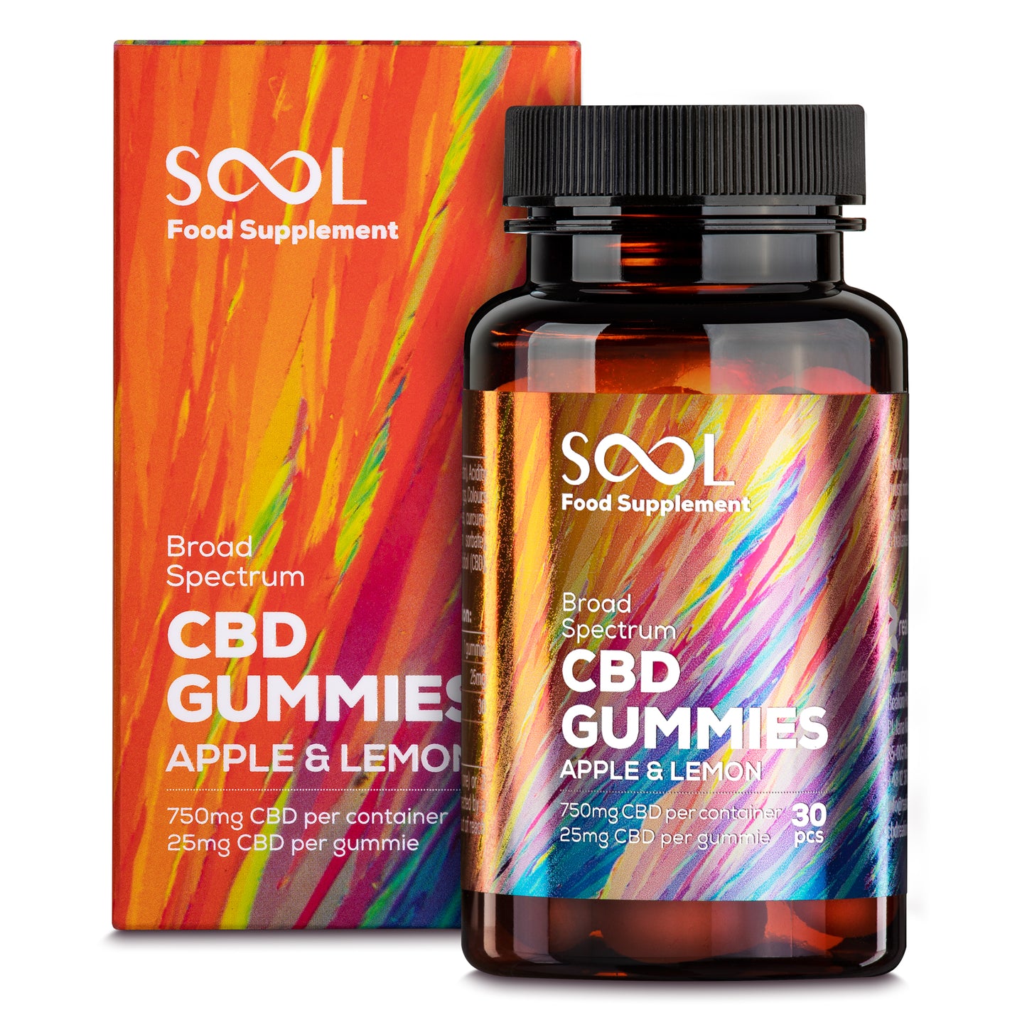 Broad Spectrum CBD Gummies 750mg | Swiss-made THC-free CBD gummies for daily wellness at 24Supplements.