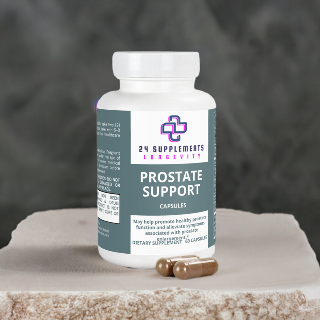 Prostate Support Capsules on stone | 24Supplements