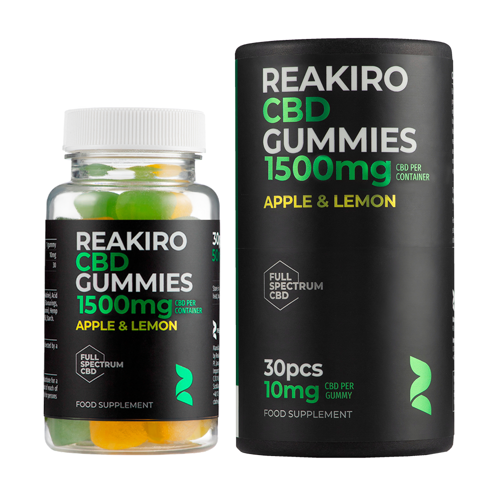 CBD Gummies 1500mg Apple & Lemon | Swiss-made CBD gummies for wellness at 24Supplements.