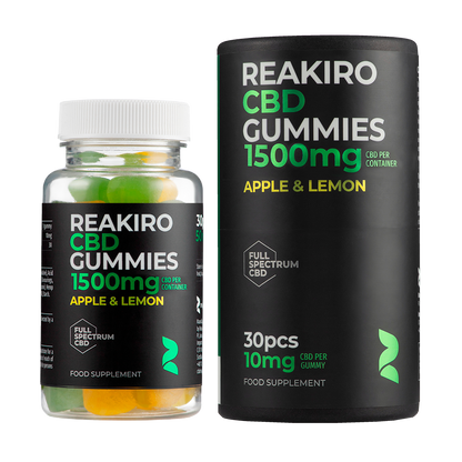 CBD Gummies 1500mg Apple & Lemon | Swiss-made CBD gummies for wellness at 24Supplements.