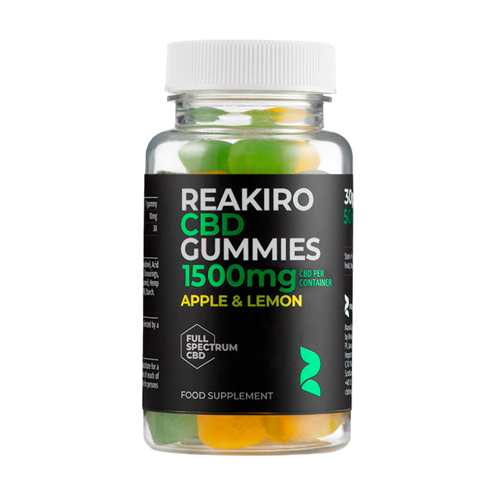 CBD Gummies 1500mg Apple & Lemon | Swiss-made CBD gummies for wellness at 24Supplements.