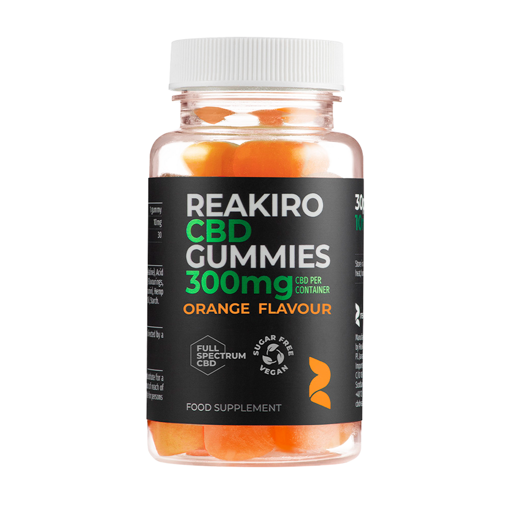 CBD Vegan Gummies Orange 300mg | Vegan, Swiss-made CBD gummies for natural wellness at 24Supplements.