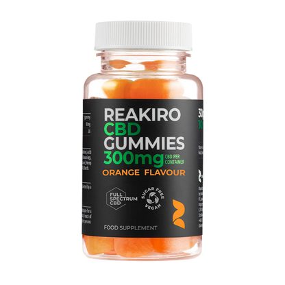 CBD Vegan Gummies Orange 300mg | Vegan, Swiss-made CBD gummies for natural wellness at 24Supplements.