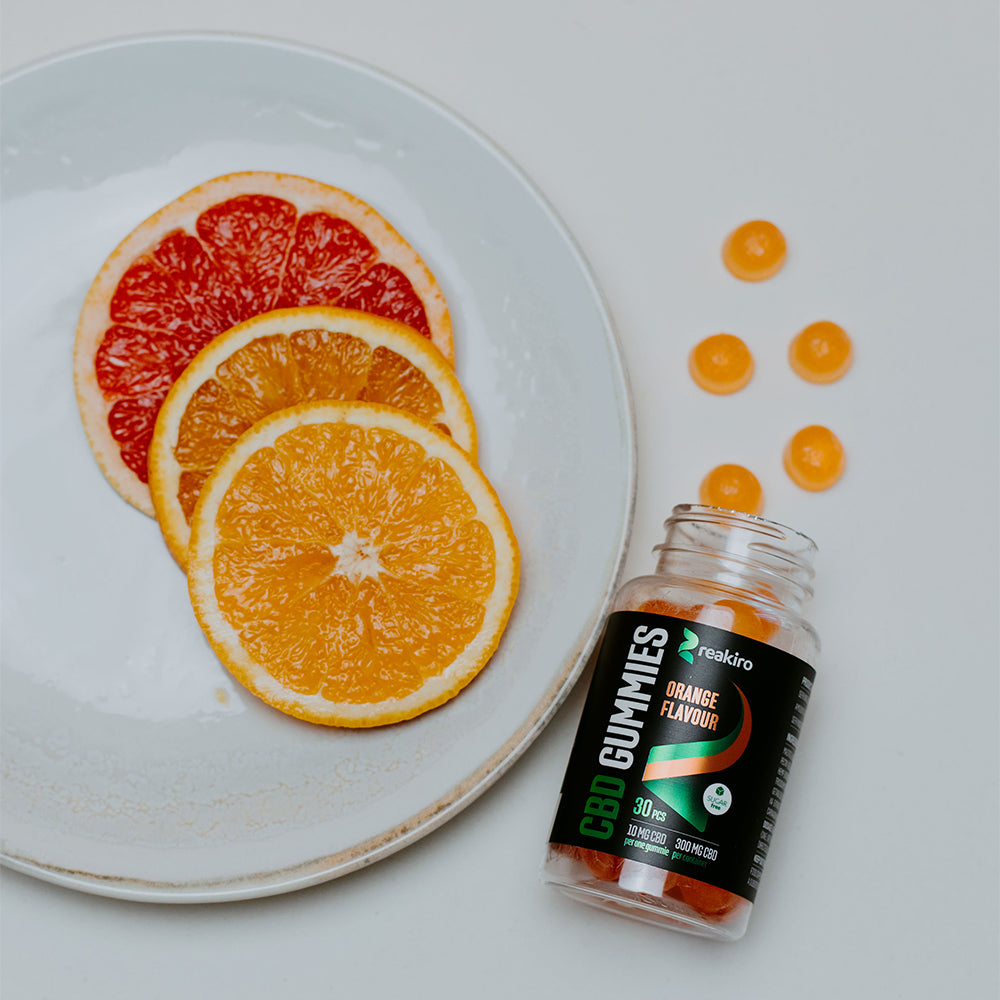 CBD Vegan Gummies Orange 300mg | Vegan, Swiss-made CBD gummies for natural wellness at 24Supplements.