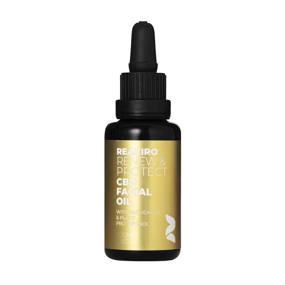 Renew & Protect CBD Face Oil | Full-spectrum CBD with Bakuchi Oil and Plant Pro-Retinol for skin renewal and hydration. I 24Supplements