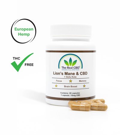 CBD and Lion's Mane Capsules with Gotu Kola - Boost Focus, Memory & Energy Naturally I 24 Supplements