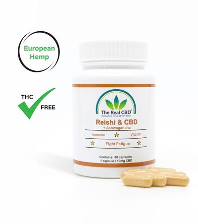 CBD and Reishi Capsules with Ashwagandha - Immune Support & Stress Relief | 24 Supplements