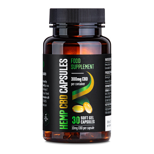 CBD Gel Capsules 300mg Full Spectrum | Swiss-made CBD for gentle daily support at 24Supplements.