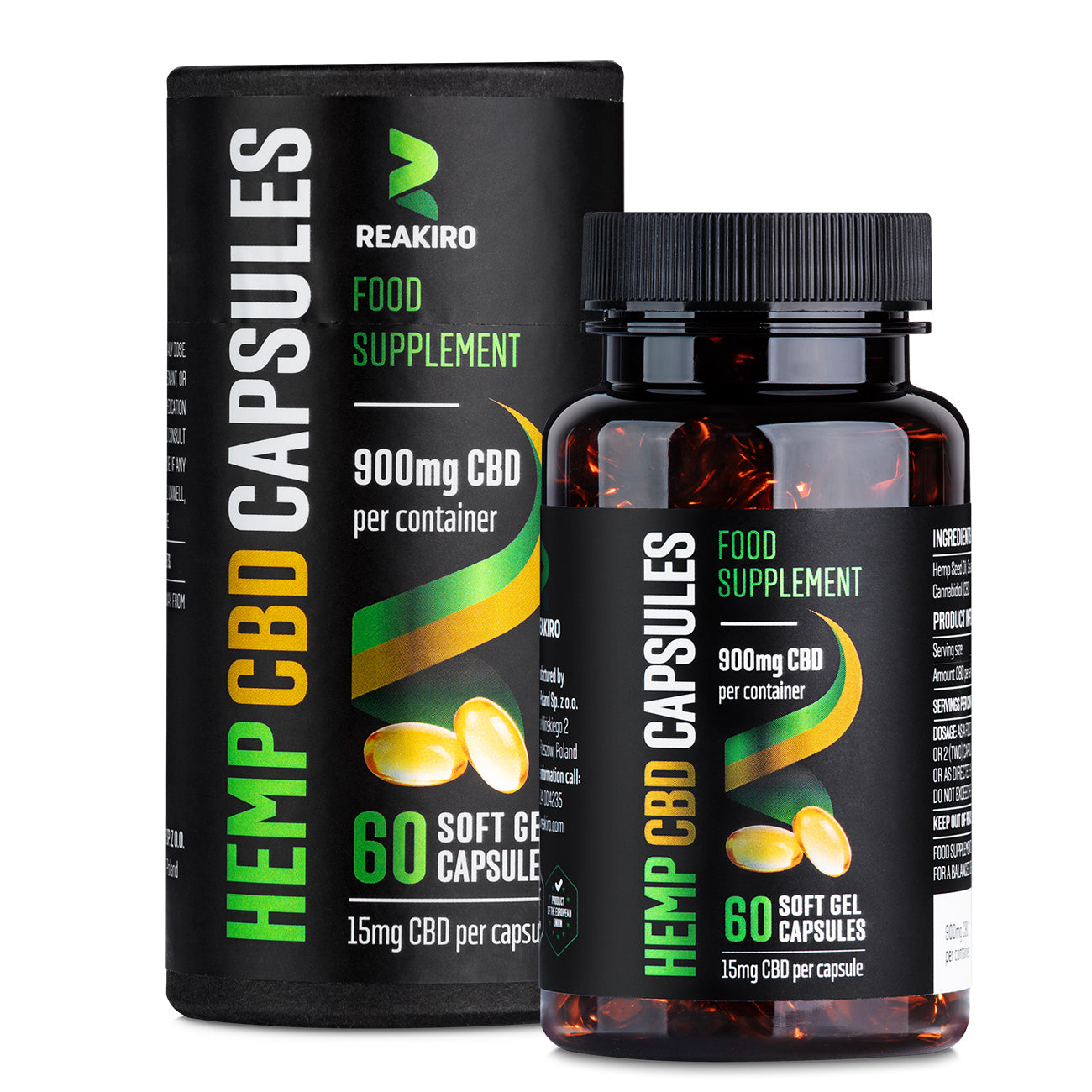 CBD Gel Capsules 900mg | Full-spectrum CBD capsules for daily wellness at 24Supplements.