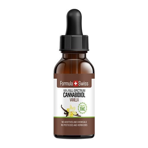 CBD oil in MCT oil 10% (1000 mg, <0.2% THC) orange flavored.